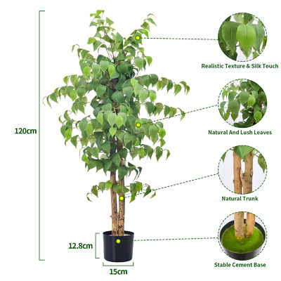 4 Or 5 Feet Potted Plants Artificial Ficus Office Decoration Natural Shape