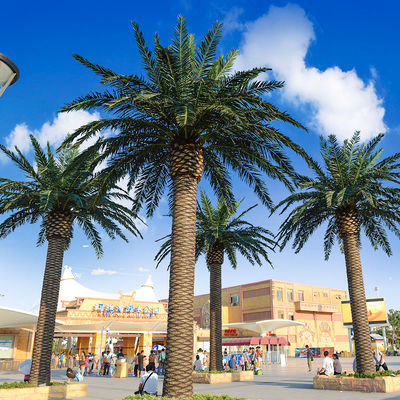 Haihong Artificial Palm Trees UV Resistant Large Fake Tropical Date Palm Tree Coconut Palm for Airport Outdoor Decoration