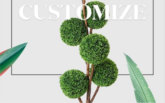 Fire Proof S Shape Artificial Boxwood Plants For Decoration