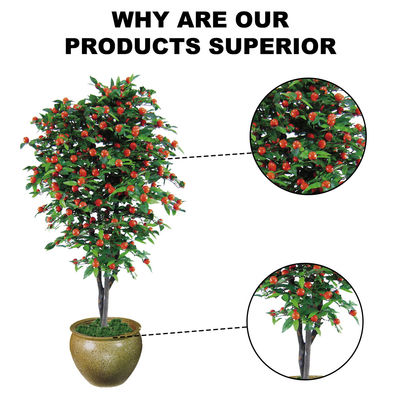 High Simulation Artificial Cherry Tree Red Fruits 160cm Custom Size Indoor Decor
