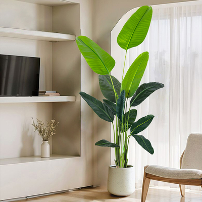 Multiple sizes Tall Bird of Paradise Artificial Tree  with Large Trunks and Realistic Leaves Big Faux Floor Potted Plants Fake Silk Plants for Home Office Living Room Decor Indoor