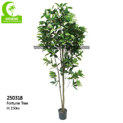 Lifelike Wiind Resistance Artificial Money Tree Plant , 5ft Outdoor Artificial Tree