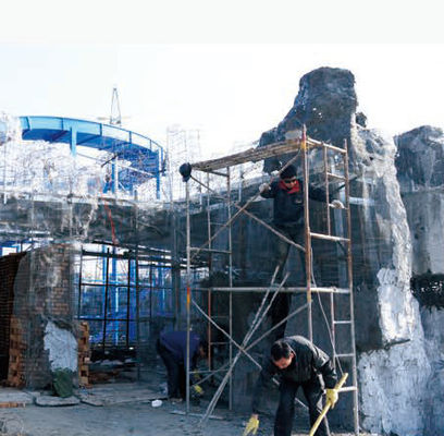 Artificial GRC Landscaping Mountain Tree Rock Decoration Theme Park