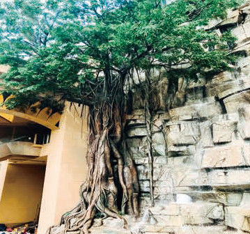 Artificial GRC Landscaping Mountain Tree Rock Decoration Theme Park