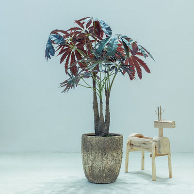 Peacock Wood Artificial Tropical Tree Potted Plant Indoor Window Office Floor Decoration