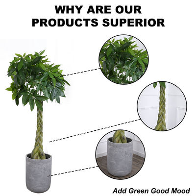 SGS UV Resistance Artificial Money Tree For Home Decoration Green Color Indoor Plants